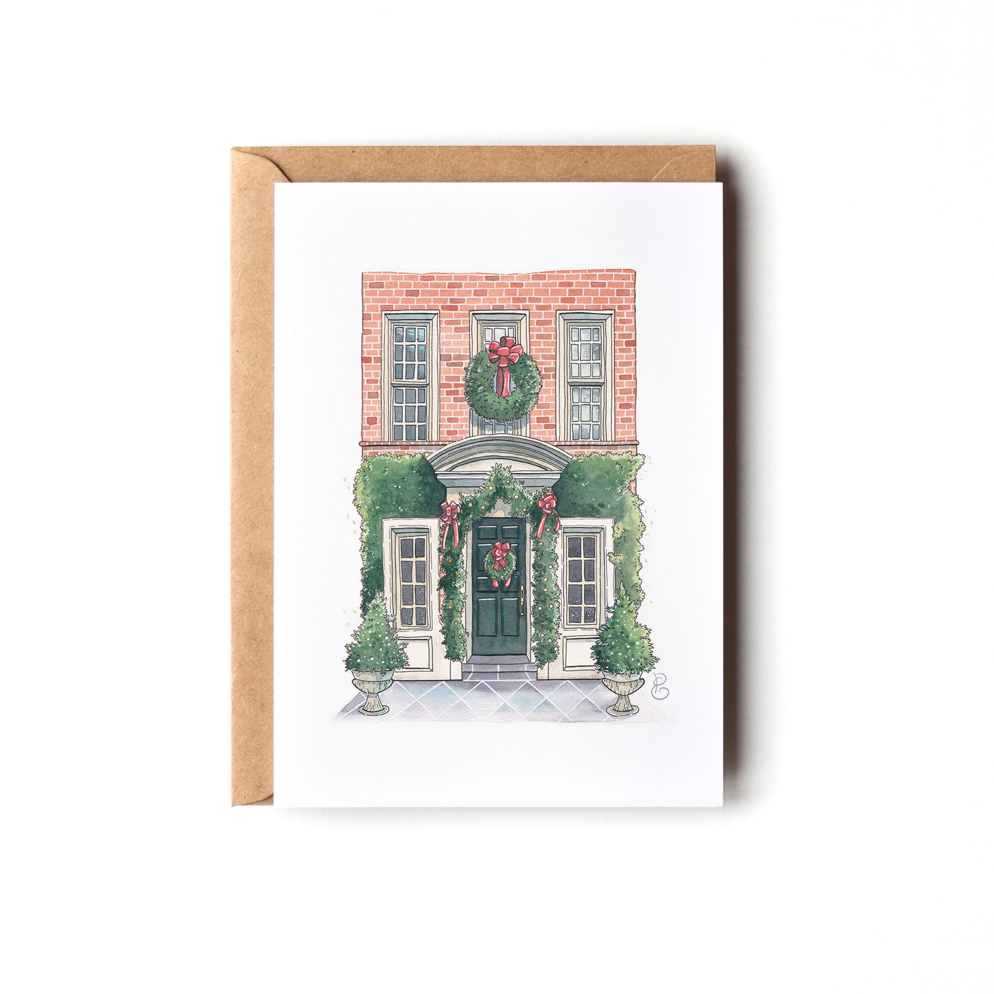 Elodie Plume - Façade de Noël - Carte postale