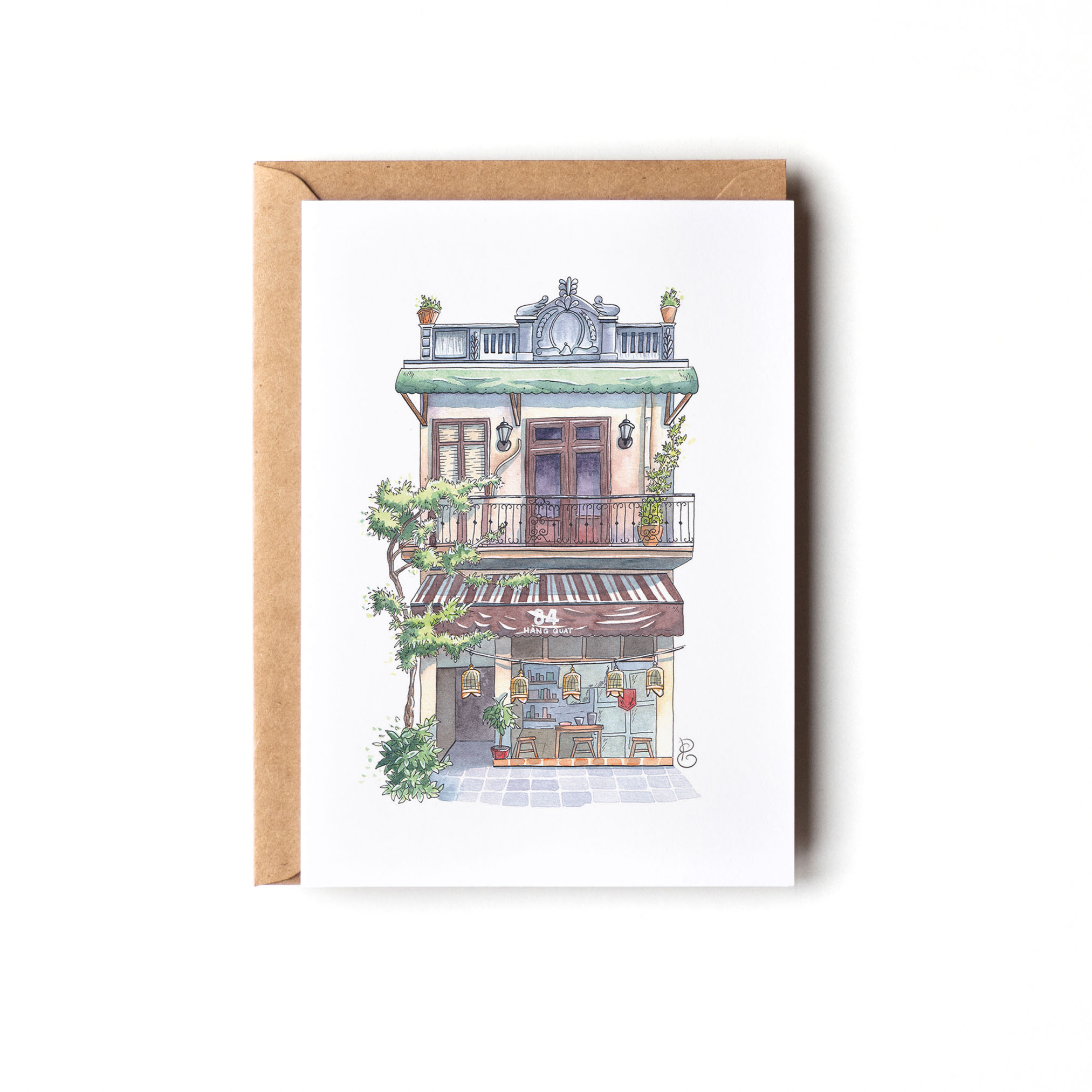 Elodie Plume - Hang Quat Coffee Shop - Vietnam - Carte postale