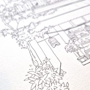 Hang Quat Coffee Shop - Coloriage Aquarelle