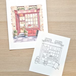 Litchi Blossom Tea Room - Coloriage Aquarelle