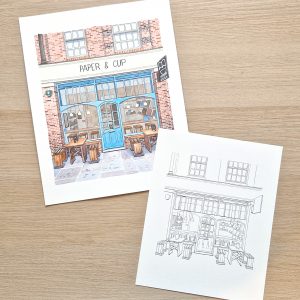 Paper and Cup - Coloriage Aquarelle