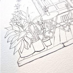 Deja Brew Cafe - Coloriage Aquarelle