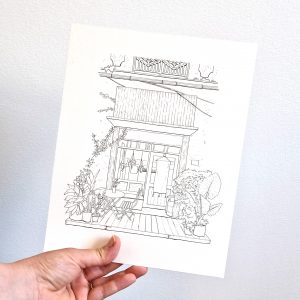 Deja Brew Cafe - Coloriage Aquarelle