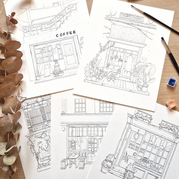 Coloriage Aquarelle - Lot de 5