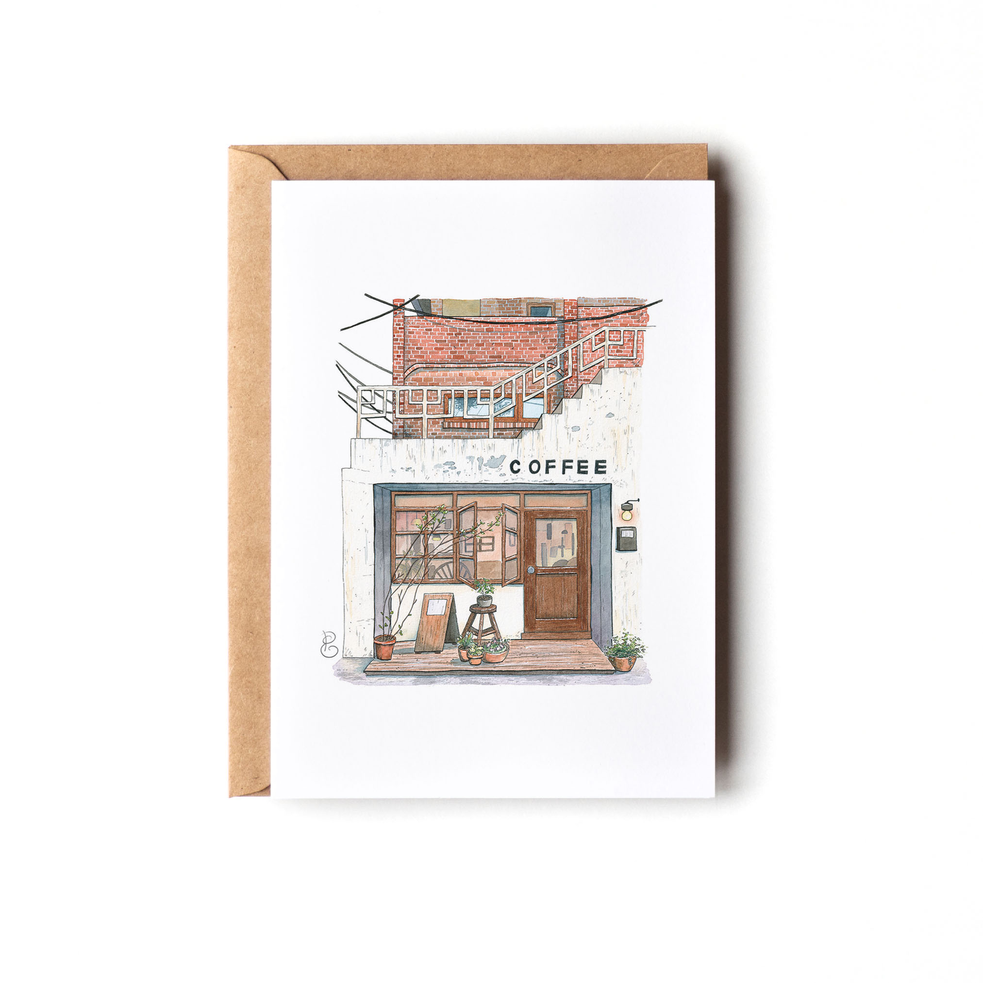 Elodie Plume - Café Sasohan, Corée du Sud - Carte postale