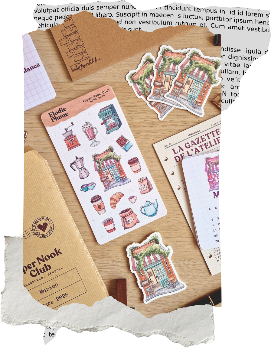 Paper Nook Club - Abonnement stickers journaling